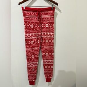 American Eagle Outfitters Festive Red and White Womens Leggings Size M